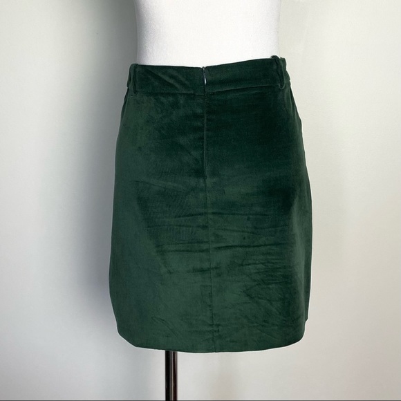 Zara hunter green velvet skirt - Picture 3 of 7